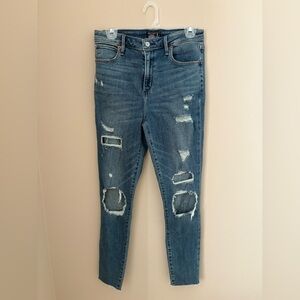 Abercrombie & Fitch Simone High Rise Super Skinny Jeans with Holes Size 29/8